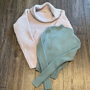 Cozy Women's Sweater Set - lavender and Green